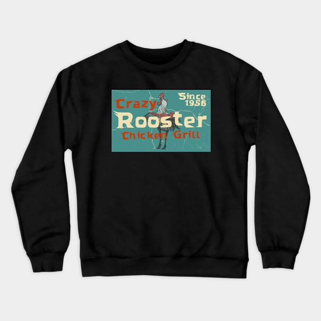 Retro poster chicken Crewneck Sweatshirt by SpaceWiz95